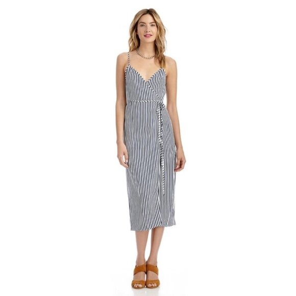 Wayf Dresses & Skirts - WAYF Stripped Wrap Sun Dress Sz S